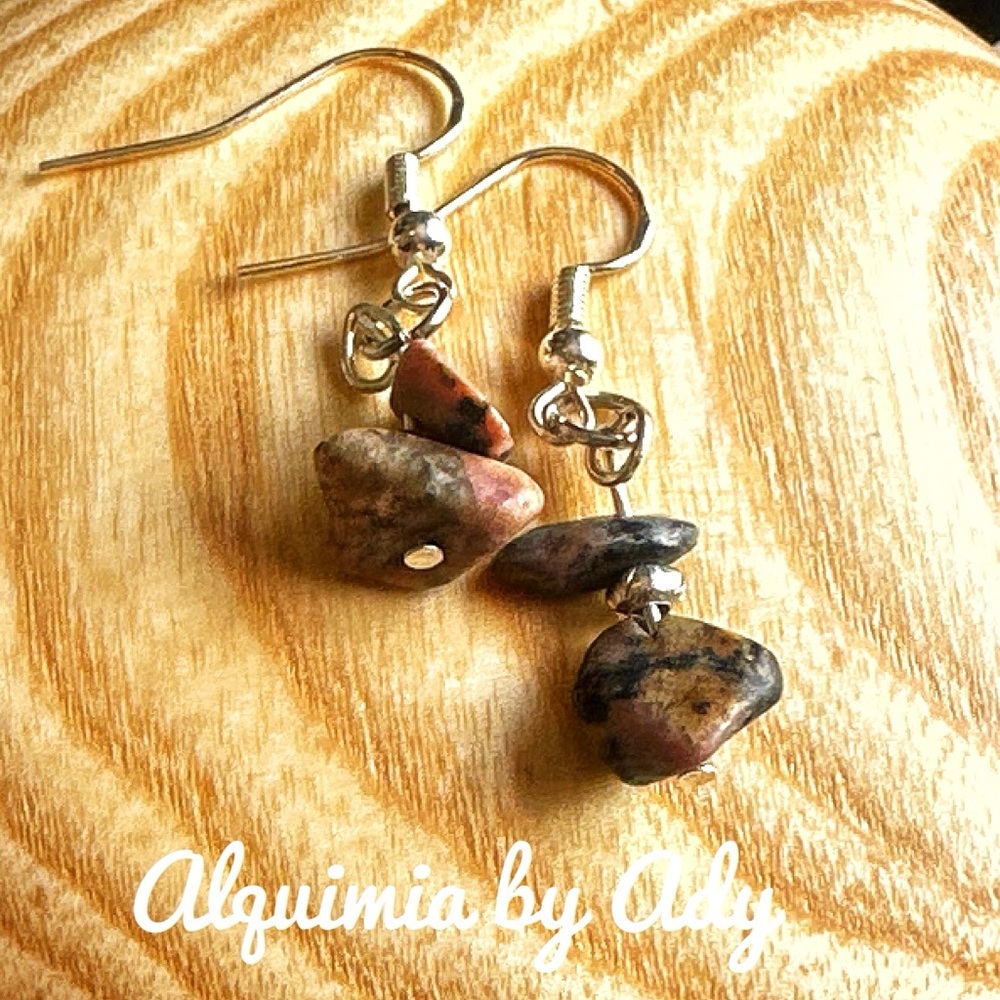 Alquimia Earthy rhodonite Stone Earrings